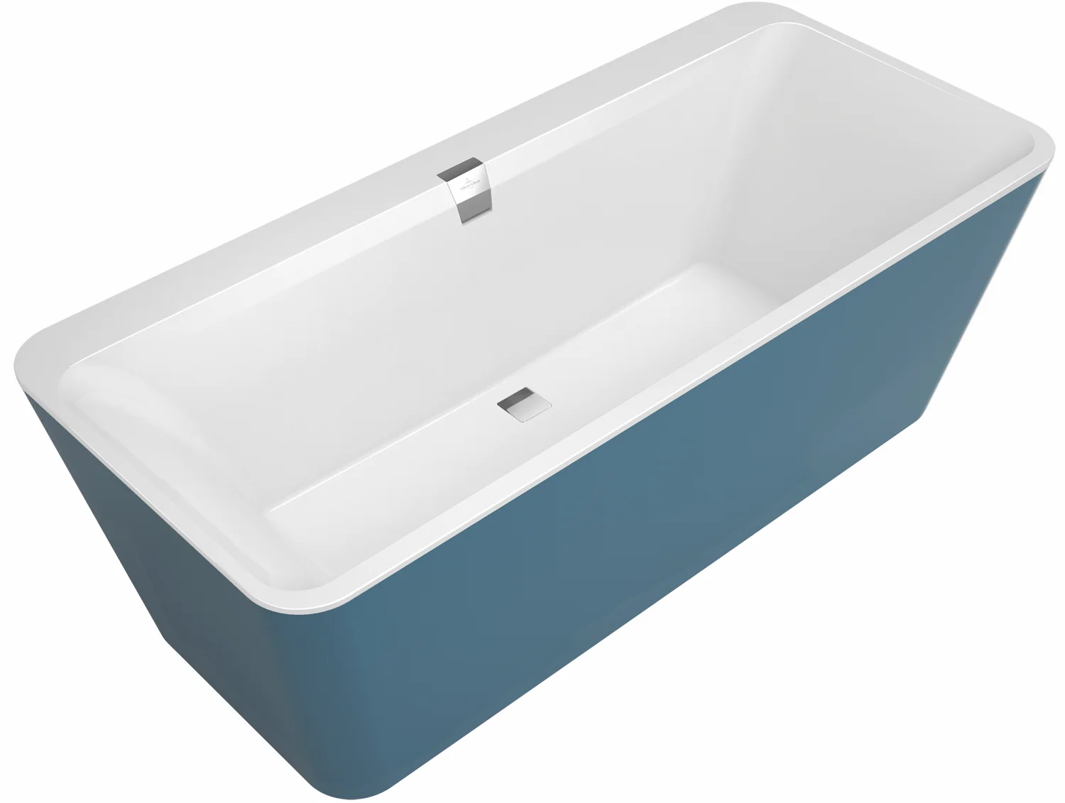 Villeroy & Boch Squaro Edge 12 Excellence UBQ180SQE9W2BCV Badewanne Freistehend, Maße: 1800 x 800 mm, Farbe: Stone White