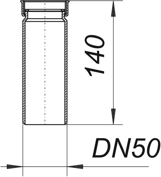 Tauchrohr 010/0, 140mm, 1 1/2″ x DN 50 Tauchrohr 010/0, 140mm, 1 1/2″ x DN 50