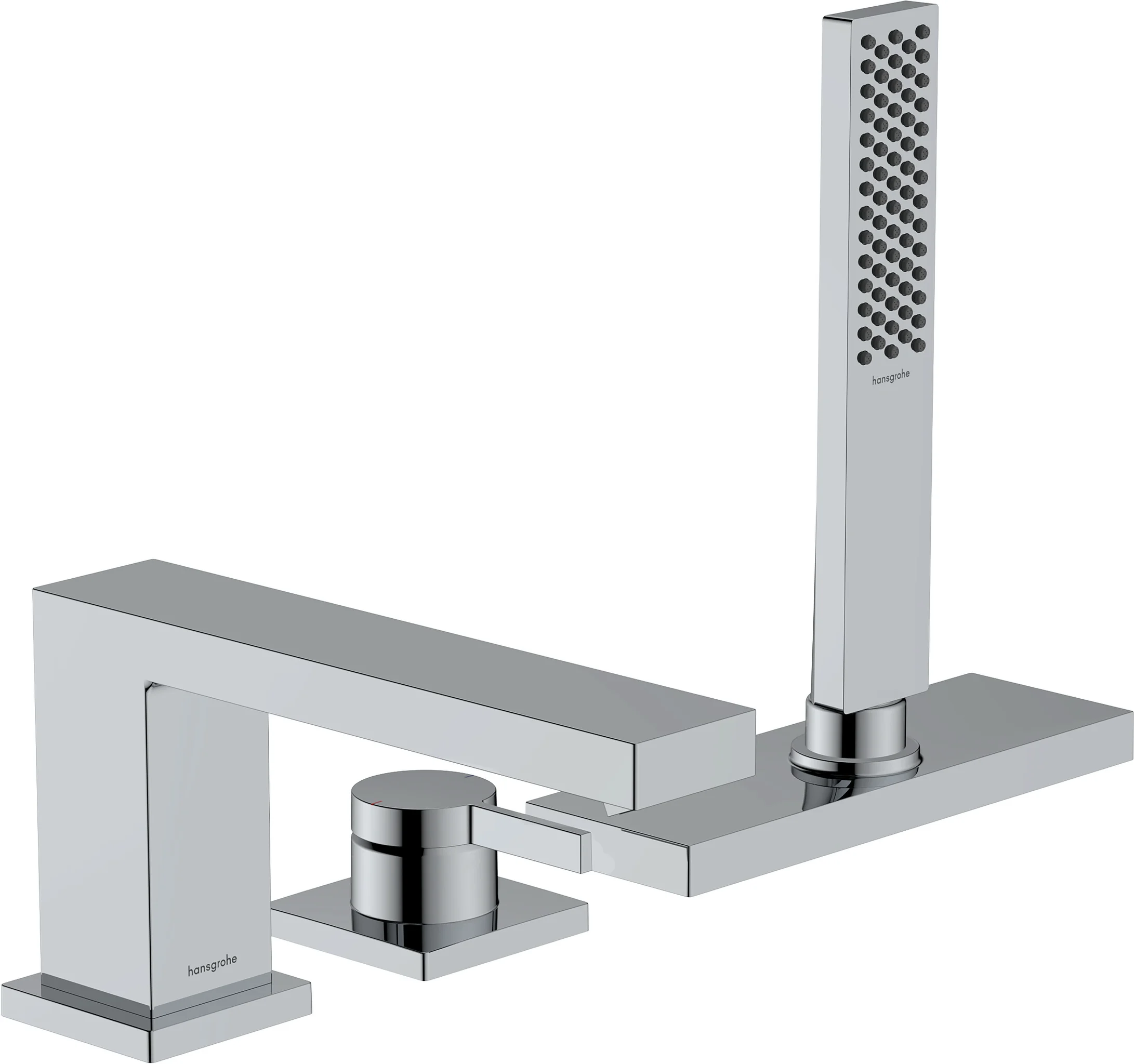 Hansgrohe Tecturis E 3-Loch Wannenrandmischer Chrom, Ausladung 206 mm, max. Durchflussmenge 23 l/min, mit Handbrause und sBox