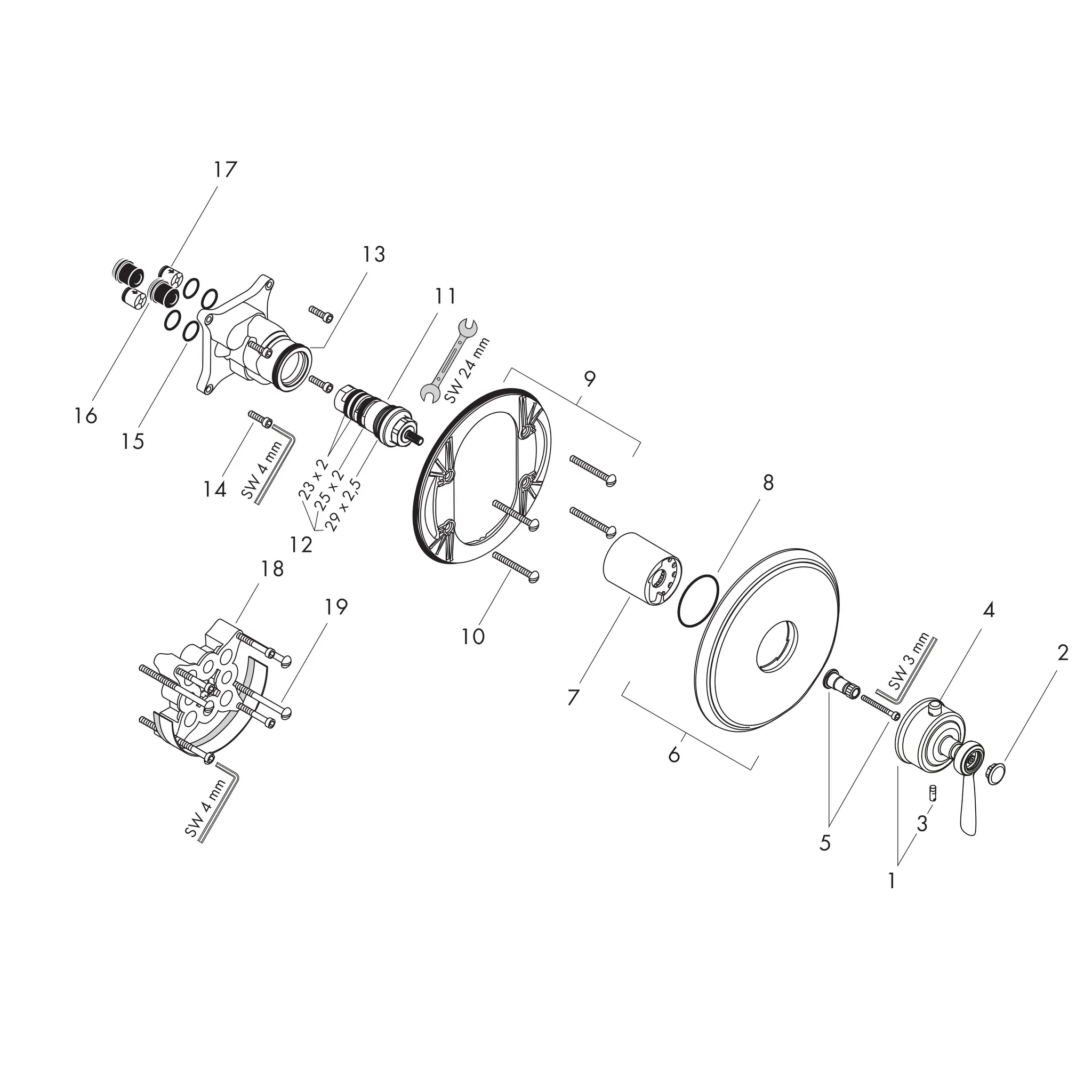 Thermostat Unterputz Axor Montreux Fertigset Hebelgriff chrom