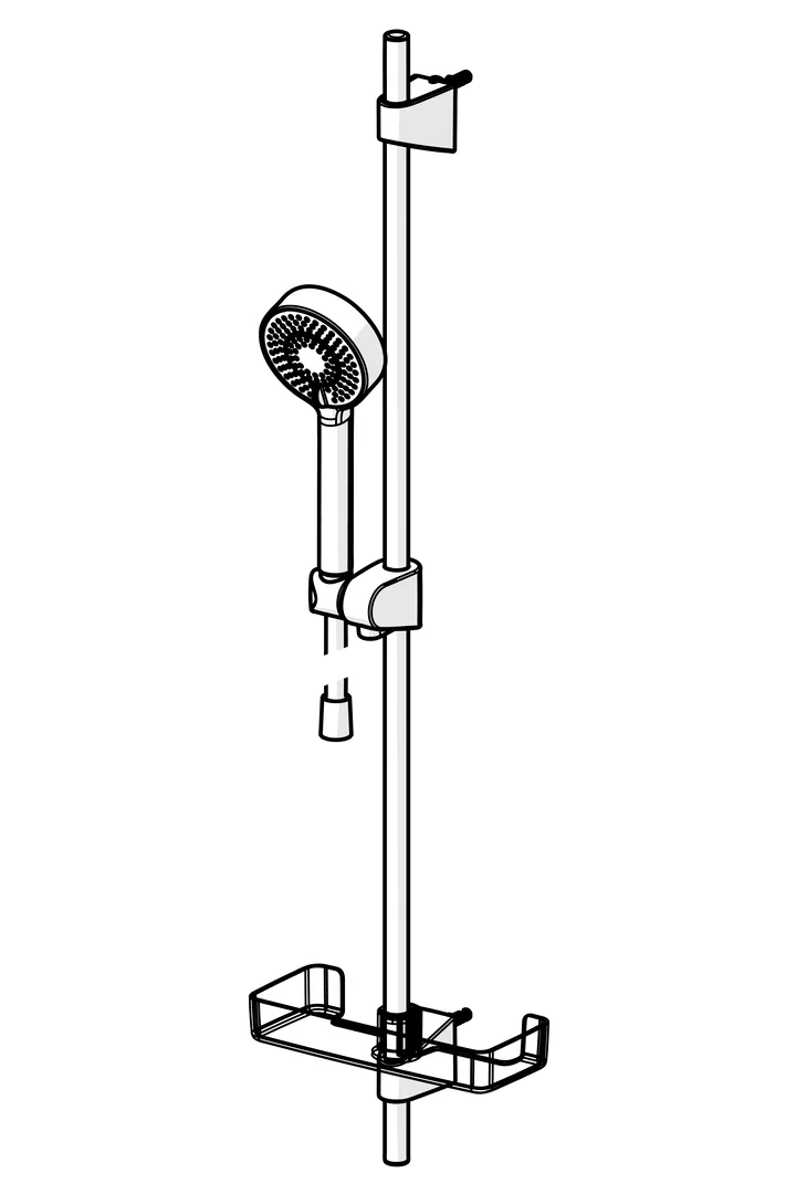 HansaBASICJET Wandstangen-Brausenset 4467 3-strahlig Chrom