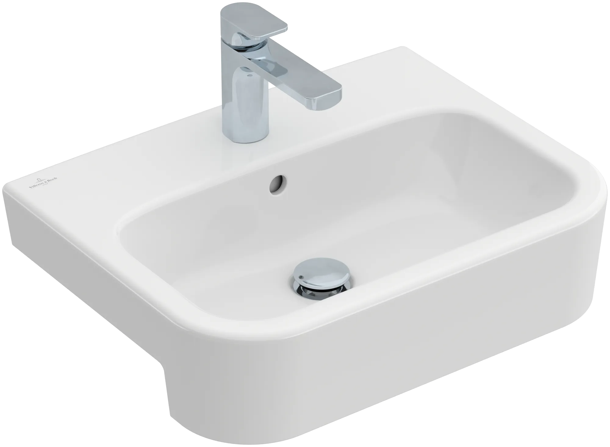 Villeroy & Boch Vorbauwaschbecken Architectura, 550x430x170mm, weiß Alpin CeramicPlus, glänzend, mit Überlauf, für 3-Loch-Armatur