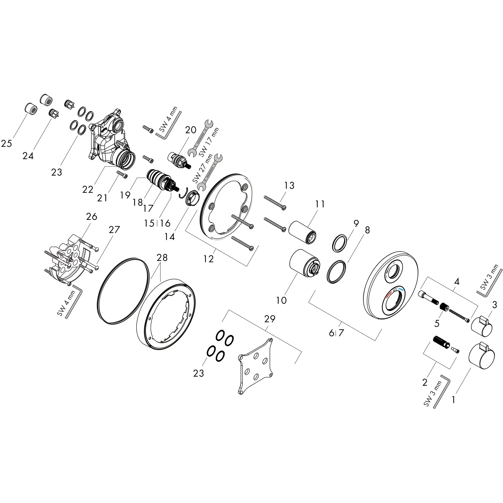 Thermostat Unterputz Ecostat S Fertigset 1 Verbraucher chrom Thermostat Unterputz Ecostat S Fertigset 1 Verbraucher chrom