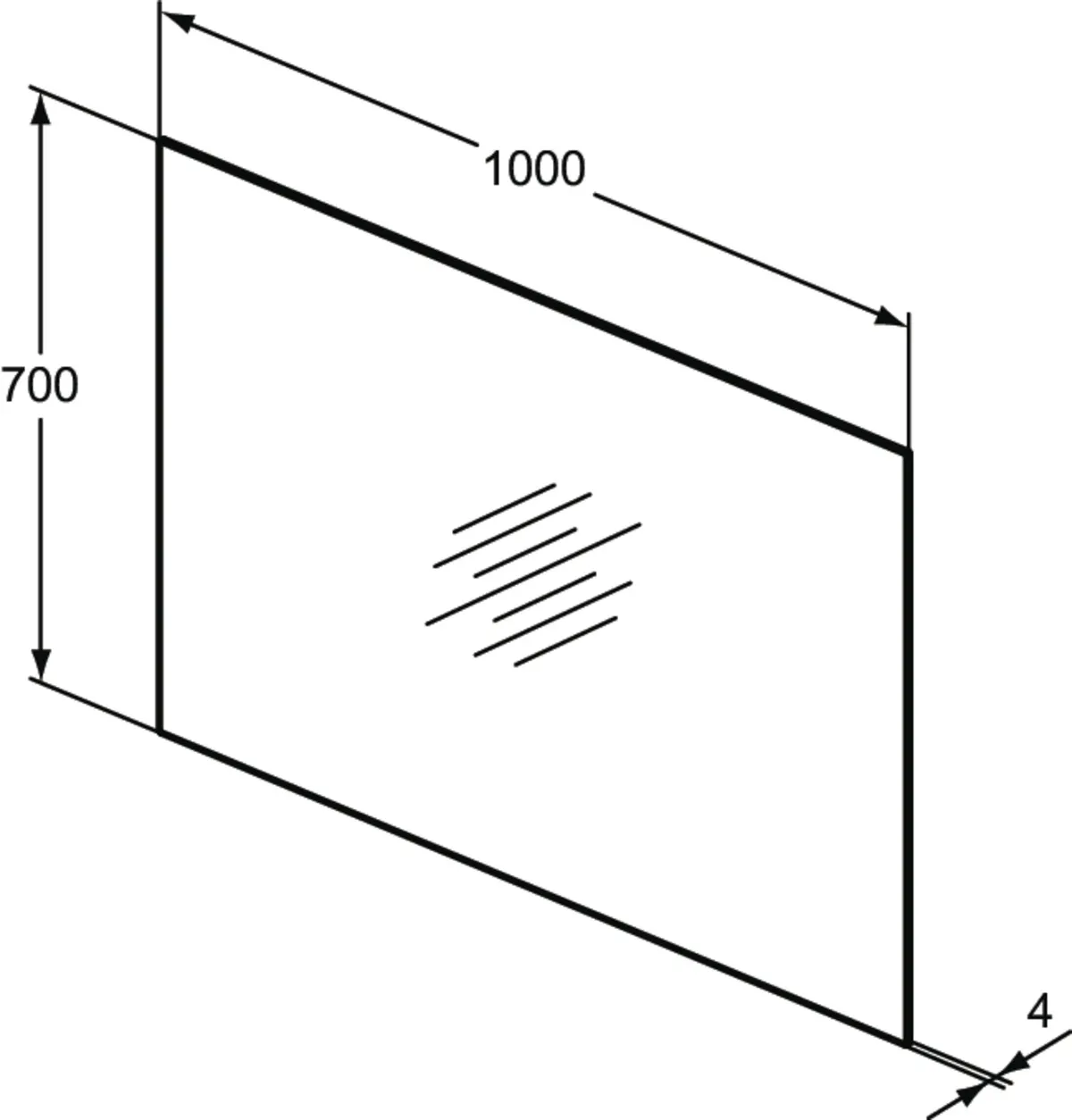 Ideal Standard Mirror&Light Wandspiegel, 1000x20x700mm