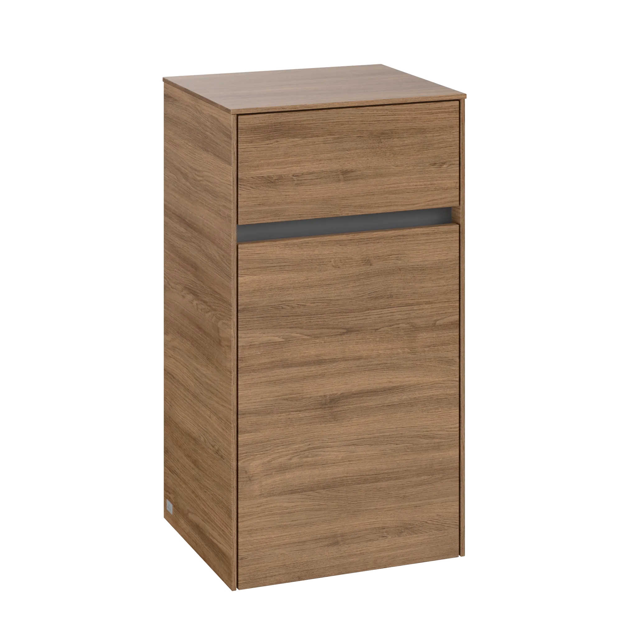 Villeroy & Boch Seitenschrank Collaro C03200, Kansas Oak, 404 x 748 mm, 1 Tür, 1 Schublade mit SoftClosing, Wandmontage Villeroy & Boch Seitenschrank Collaro C03200, Kansas Oak, 404 x 748 mm, 1 Tür, 1 Schublade mit SoftClosing, Wandmontage