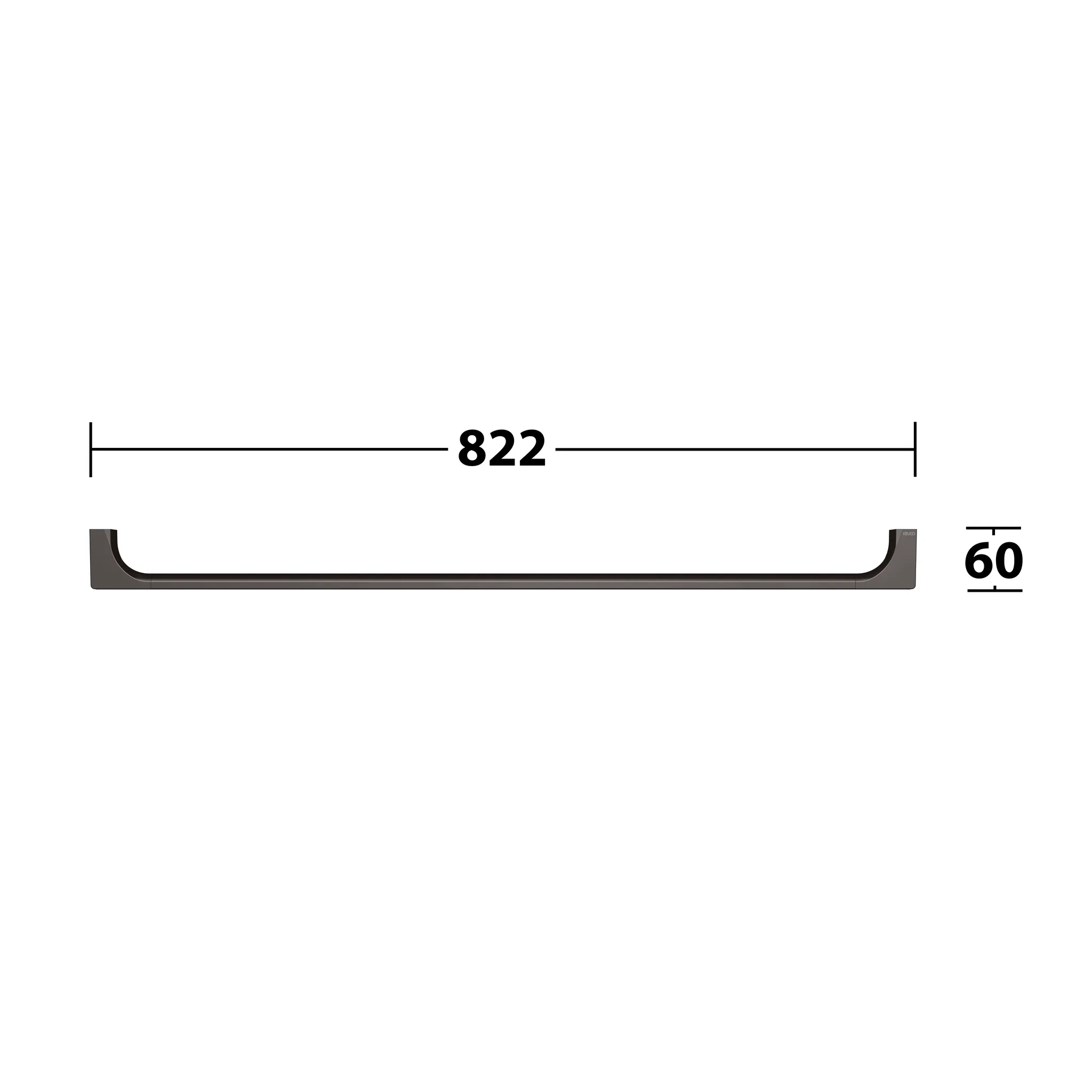 Edition 11 Badetuchhalter 800 mm Titanschwarz gebürstet