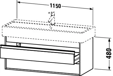 Duravit Waschtischunterschrank wandhängend „Ketho“ 115 × 48 × 44 cm in Basalt Matt Duravit Waschtischunterschrank wandhängend „Ketho“ 115 × 48 × 44 cm in Basalt Matt