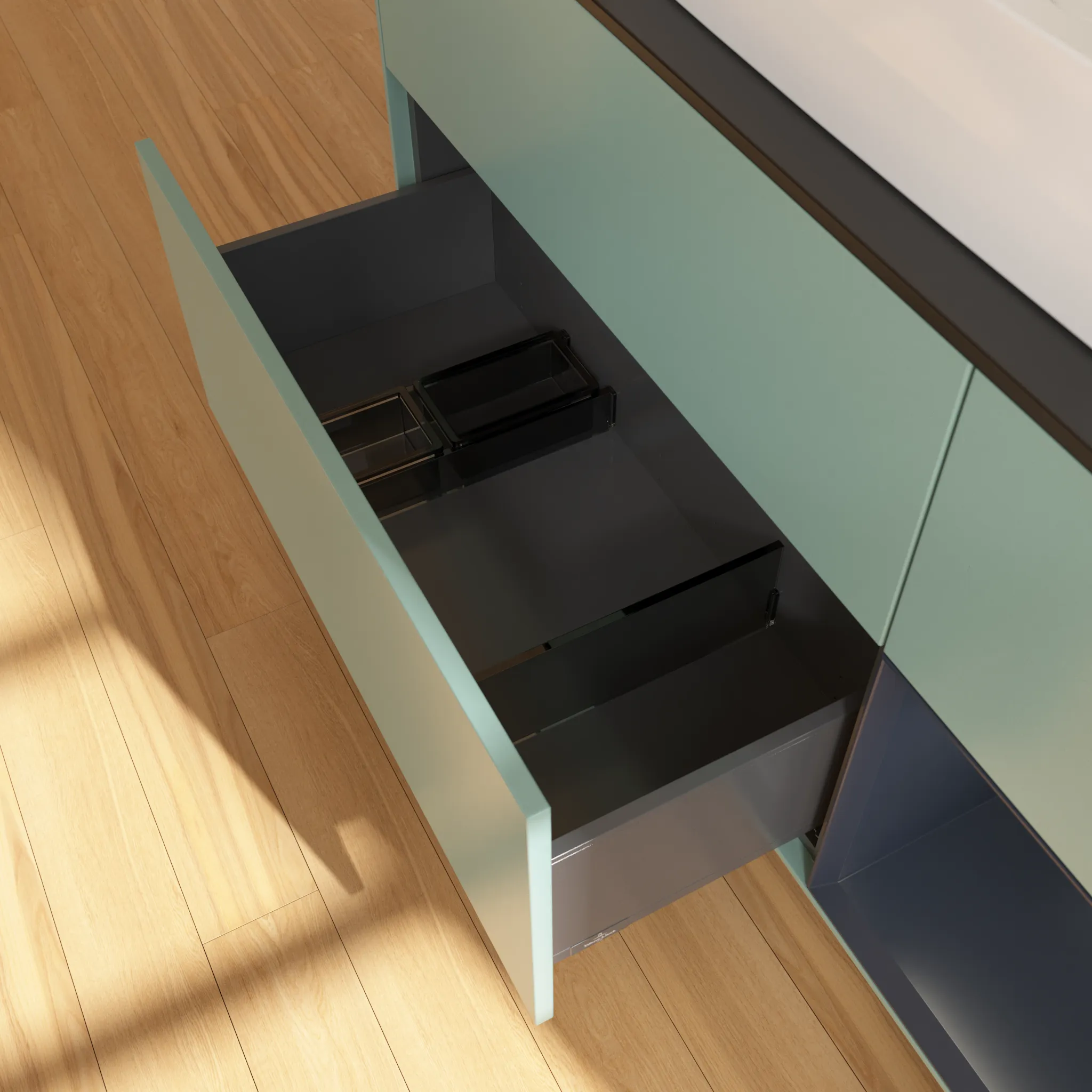 Villeroy & Boch Waschtischunterschrank „Finion“ für Schrankwaschtisch 1200 × 603 × 501 mm Olive Matt Lacquer, für Becken mittig