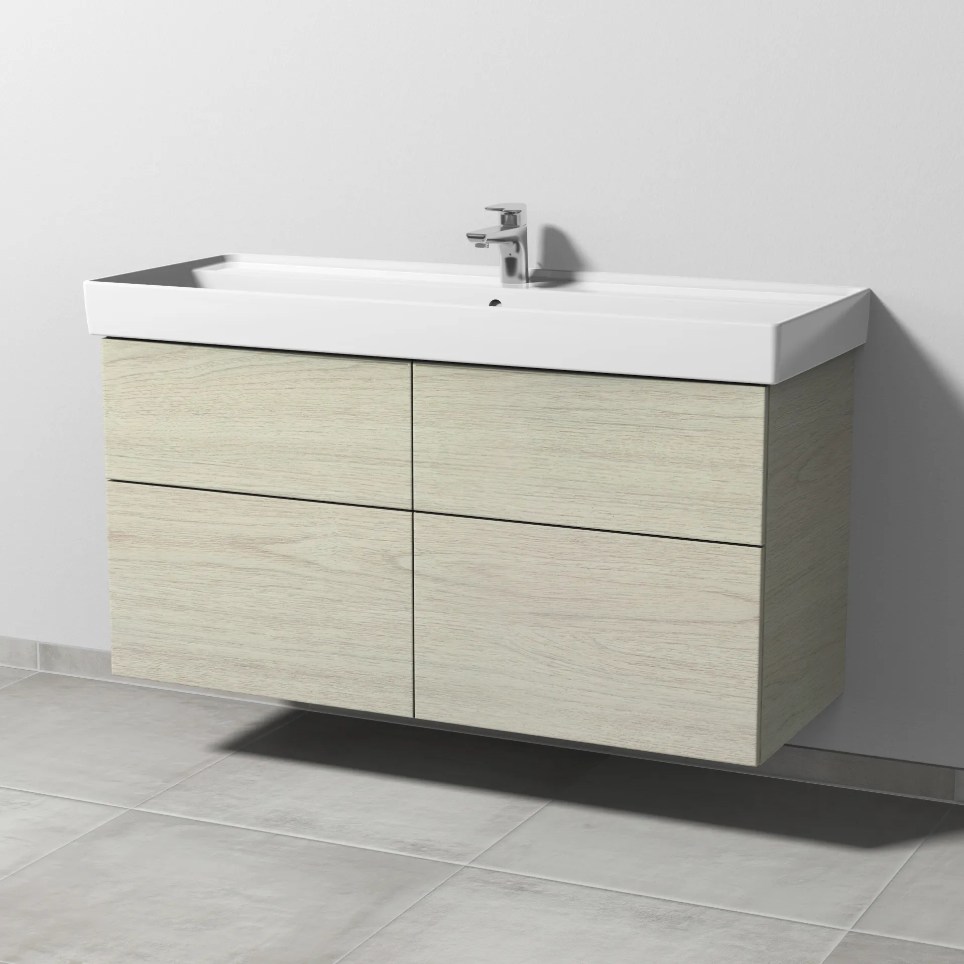 Sanipa Waschtischunterschrank „3way“ 1150 × 588 × 447 mm in White Oak Sanipa Waschtischunterschrank „3way“ 1150 × 588 × 447 mm in White Oak