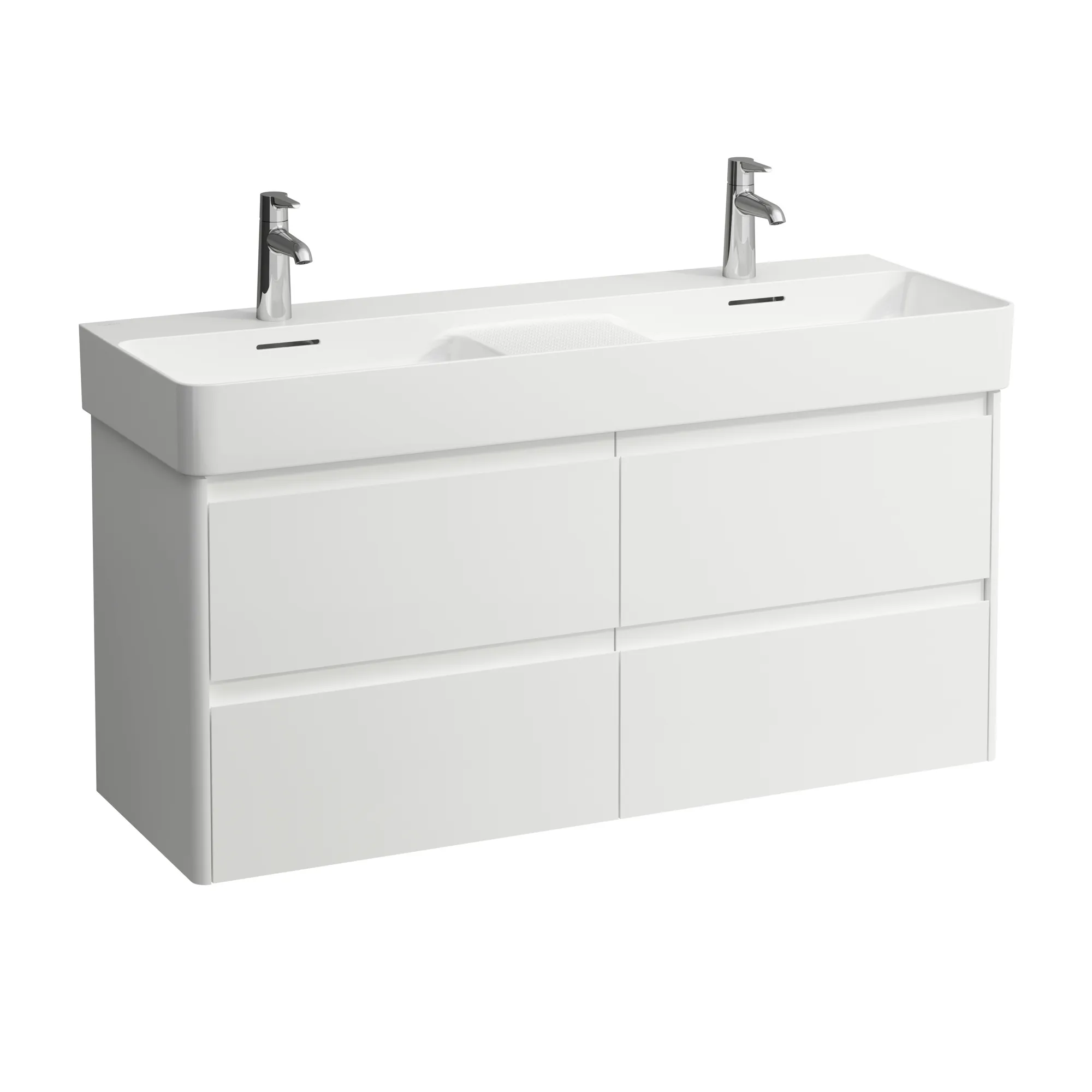 Laufen Waschtischunterbau BASE 2.0, 400x1168x515, 4 Schubladen, Griffmulde, WT H814282, weiß matt Laufen Waschtischunterbau BASE 2.0, 400x1168x515, 4 Schubladen, Griffmulde, WT H814282, weiß matt