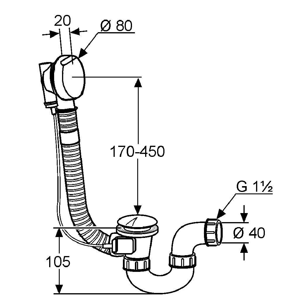 ROTEXA AblaufÜberlaufgarnitur Rohu.FeinbauSet einbau bis 450 mm chrom ROTEXA AblaufÜberlaufgarnitur Rohu.FeinbauSet einbau bis 450 mm chrom