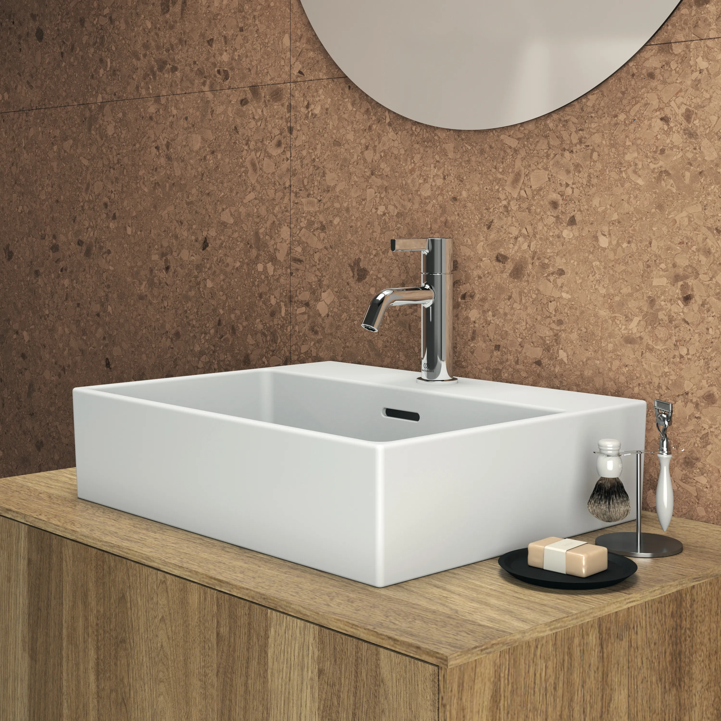 Waschbecken „Extra“ 50 × 40 × 15 cm, Hahnlochposition mittig in Weiß Waschbecken „Extra“ 50 × 40 × 15 cm, Hahnlochposition mittig in Weiß