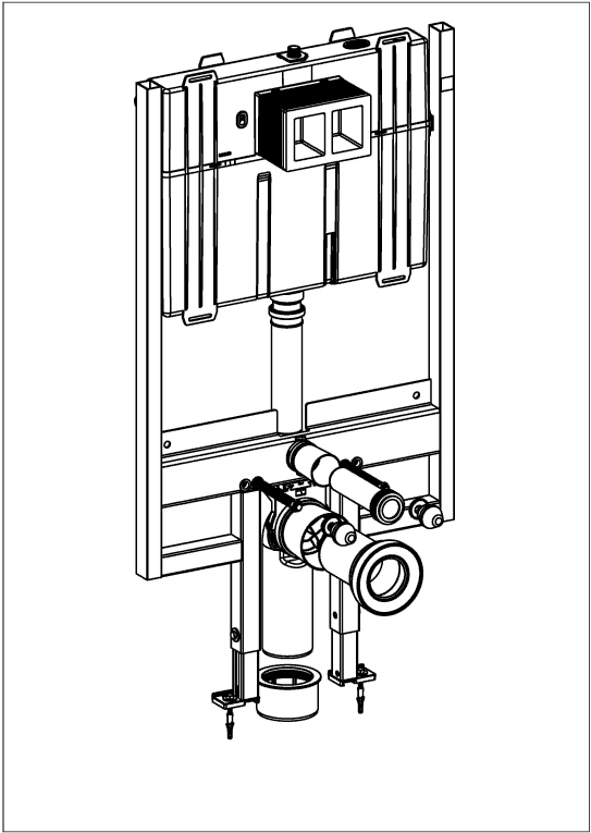 WC-Vorwandelement Compact ViConnect Installationssysteme 922476, 635 x 1120 x 90 mm, für Trockenbau