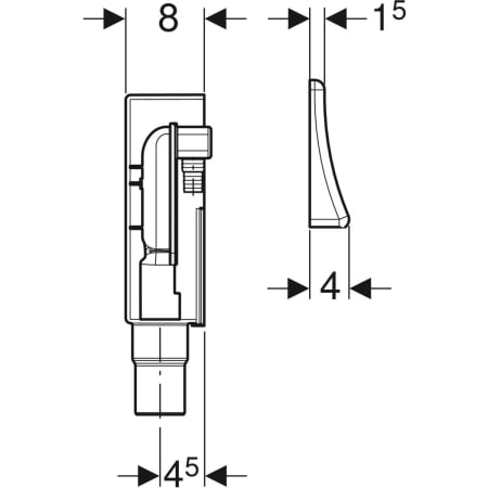 Set UP-Geruchsverschluss für Geräte, mit einem Anschluss, Wandeinbaukasten und Abdeckplatte: d=50-56mm Set UP-Geruchsverschluss für Geräte, mit einem Anschluss, Wandeinbaukasten und Abdeckplatte: d=50-56mm
