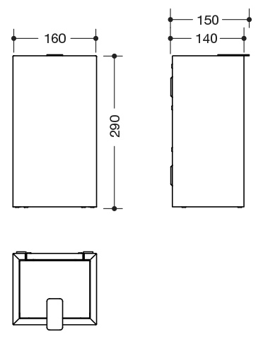 HEWI Hygieneabfallbehälter „System 900“ 15 cm