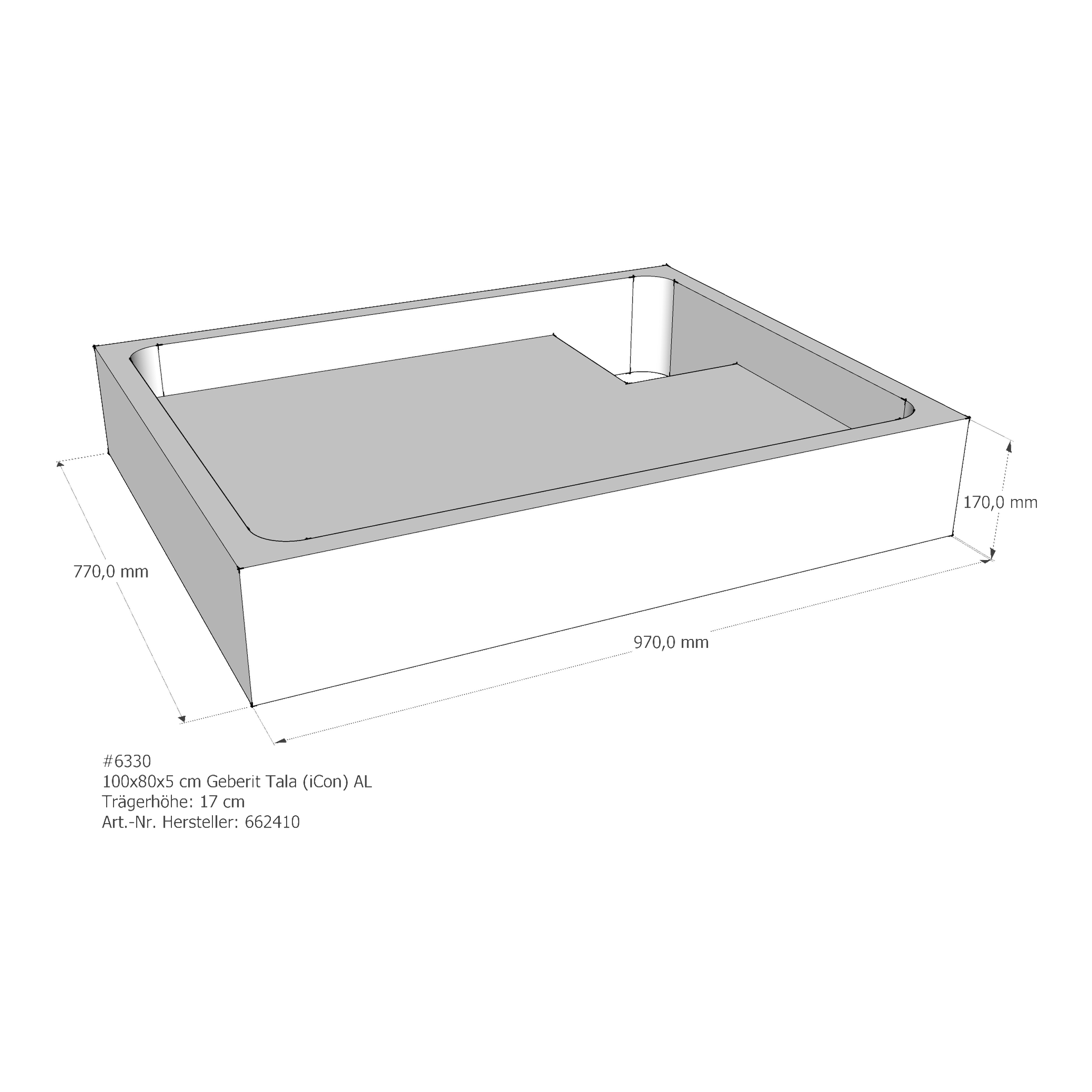 Duschwannenträger für Keramag Tala (iCon T50) 100 × 80 × 5 cm