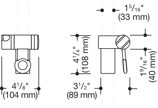 Brausehalter „Serie 801“ 8,9 cm in Rubinrot