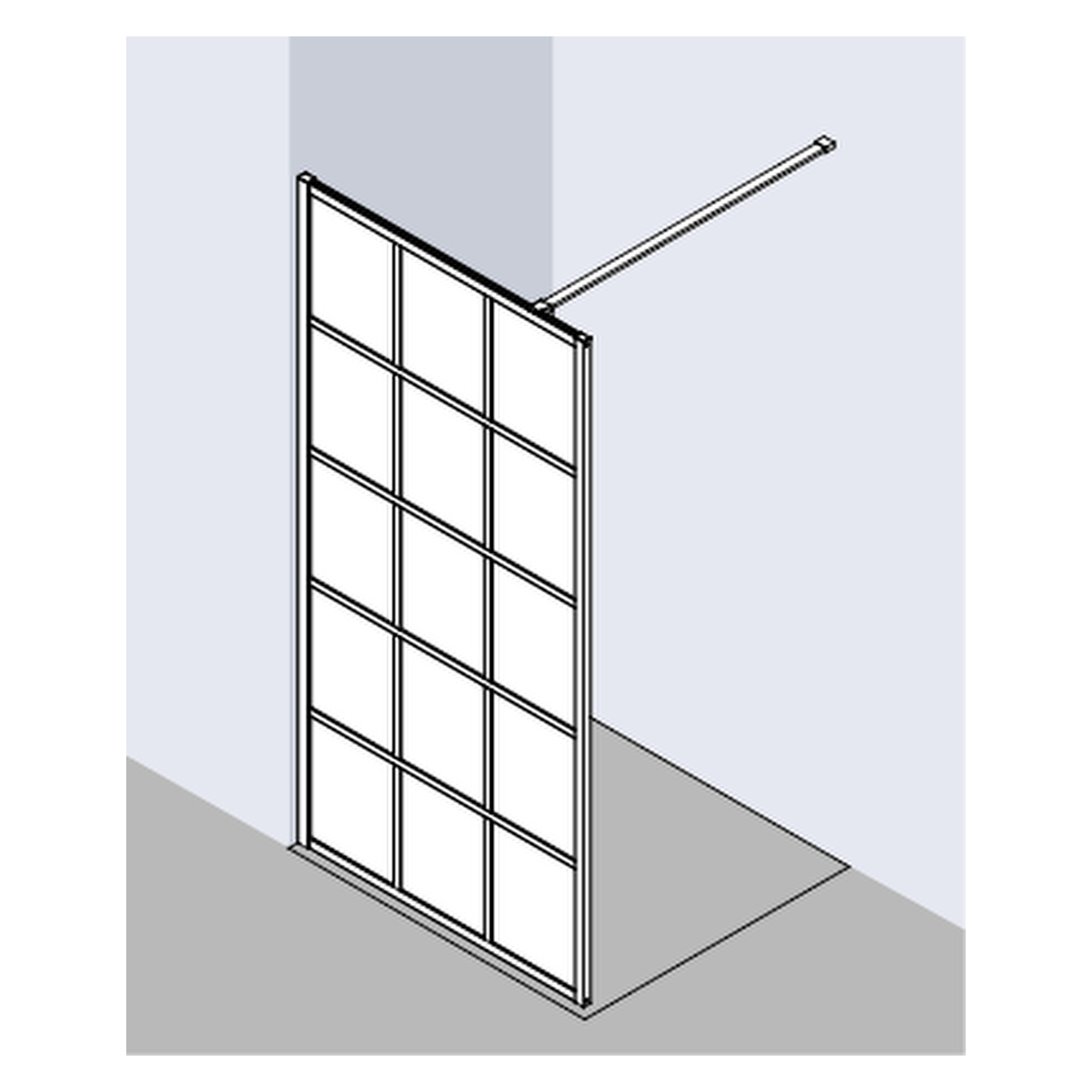 Kermi Duschdesign Walk-In-Duschkabine Dekor Profil „WALK-IN XD“ BV: 990 - 1010 mm WE: 990 - 1010 mm H: 2000 mm