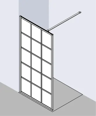 Kermi Duschdesign Walk-In-Duschkabine Dekor Profil „WALK-IN XD“ BV: 1090 - 1110 mm WE: 1090 - 1110 mm H: 2000 mm