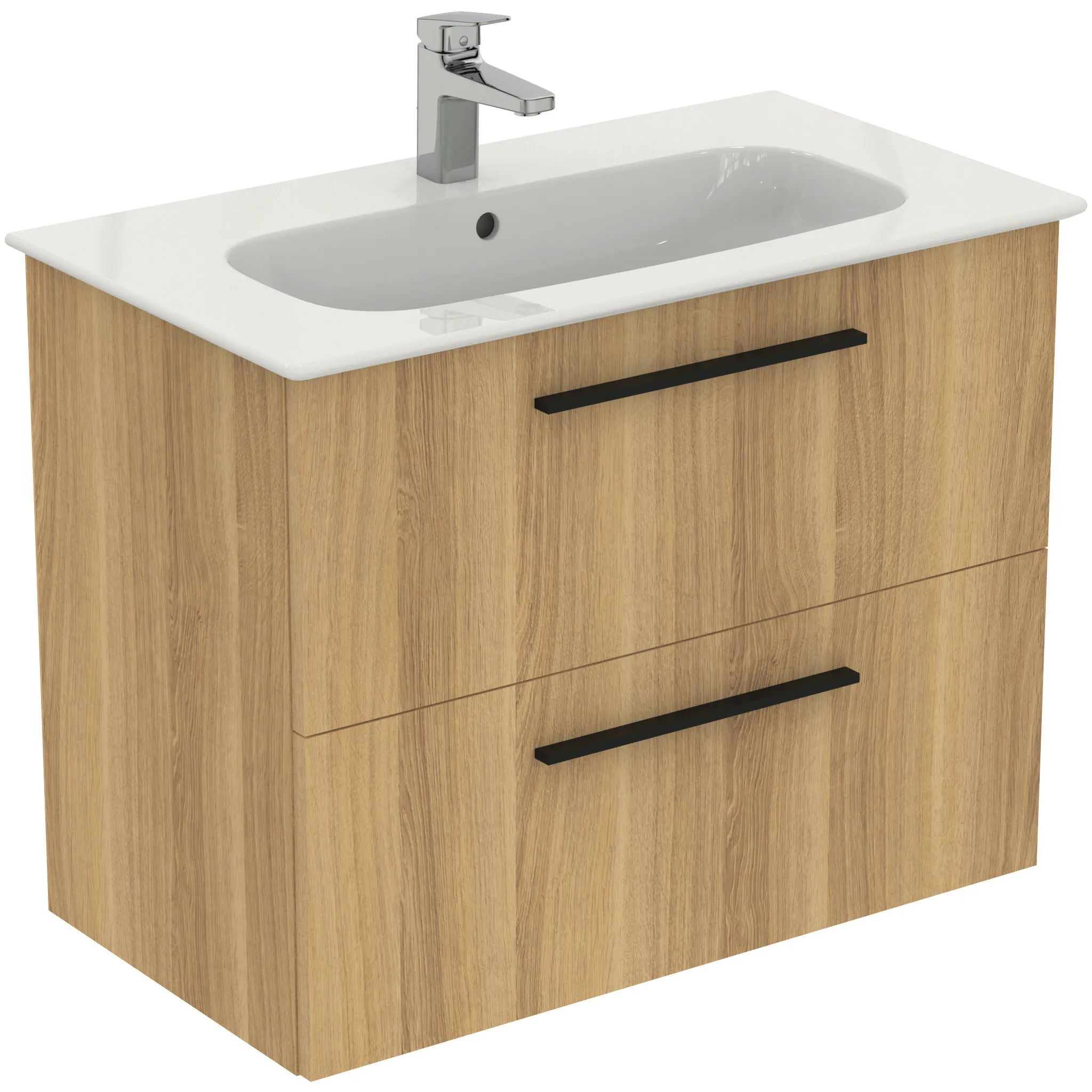 Möbelpaket i.life A mit Waschtisch 80cm und Unterschrank mit schwarzem Griff Weiß matt Möbelpaket i.life A mit Waschtisch 80cm und Unterschrank mit schwarzem Griff Weiß matt