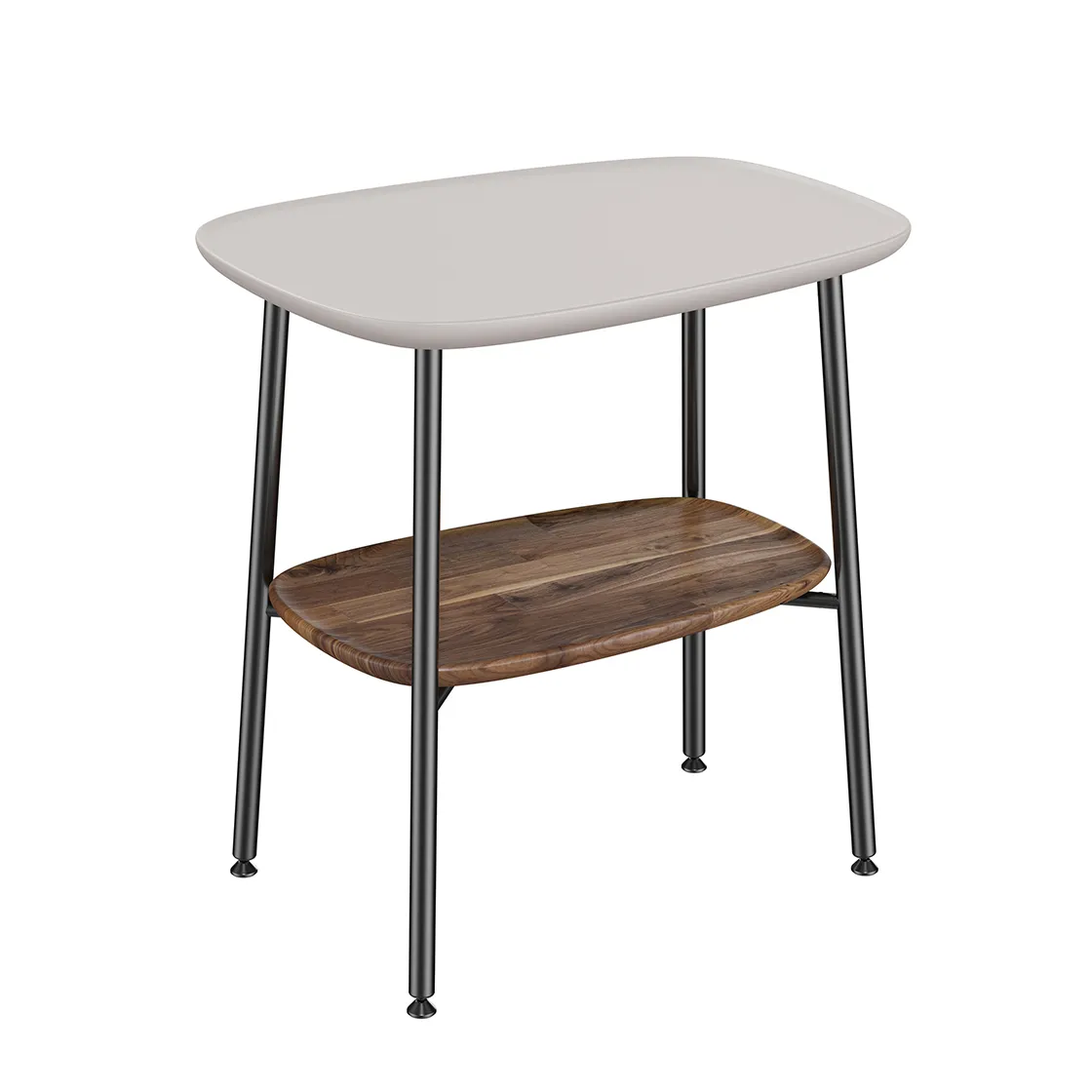 VitrA Plural Beistelltisch 57 x 59 cm Eiche Dunkel Echtholz Taupe Matt