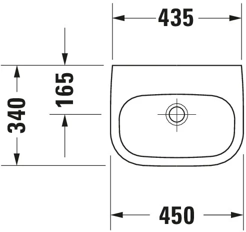 Handwaschbecken Med „D-Code“, Form rechteckig 45 × 34 cm