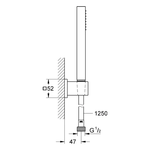 Wandhalterset Euphoria Cube Stick 27703, 1 Strahlart, 9,5 l/min Durchflusskonstanthalter, chrom Wandhalterset Euphoria Cube Stick 27703, 1 Strahlart, 9,5 l/min Durchflusskonstanthalter, chrom
