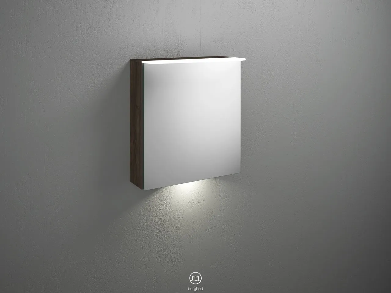 Burgbad Spiegelschrank Badu SFUA060, 310x600x665 mm, LED-Aufsatzleuchte 4200 K, beidseitig verspiegelt