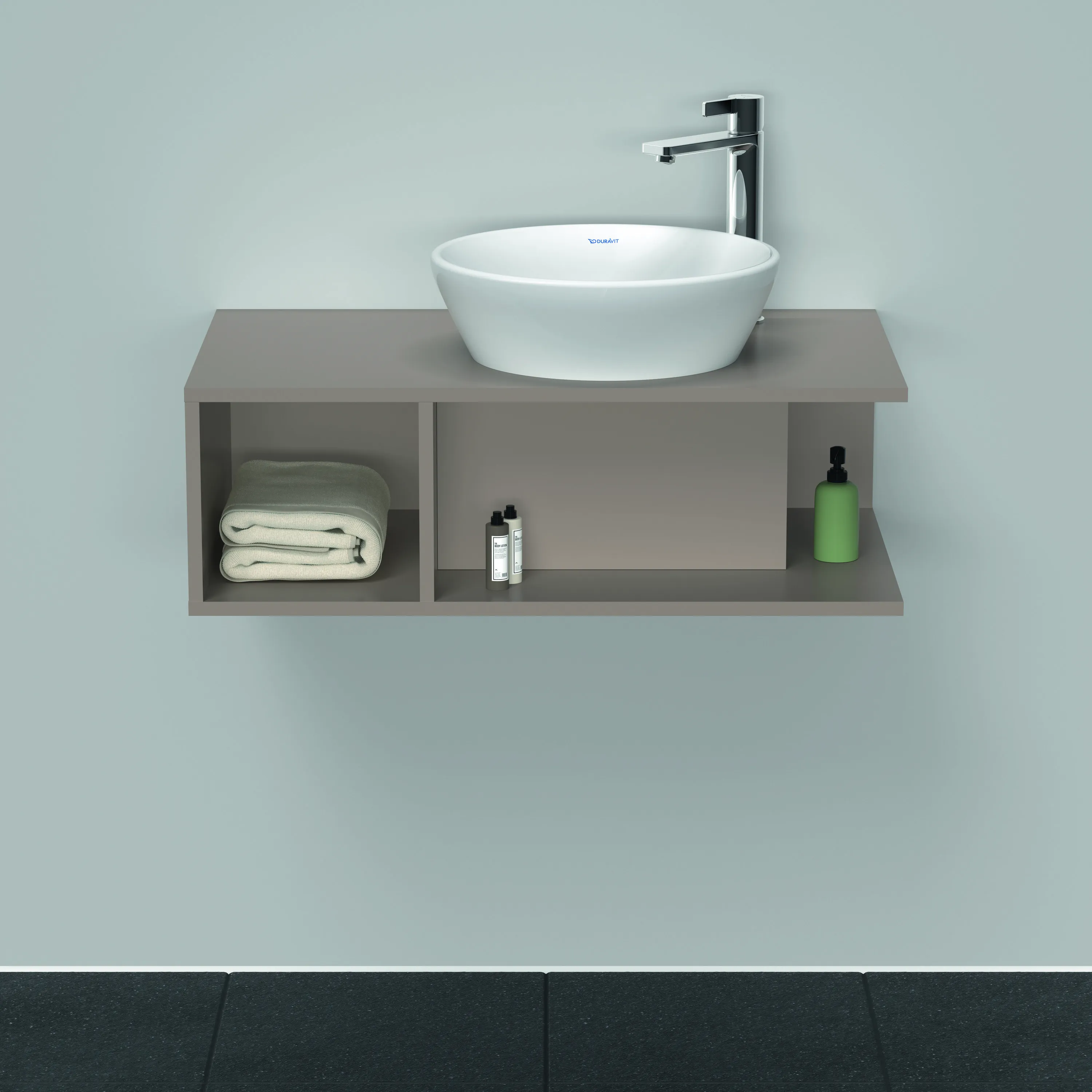 Duravit Waschtischunterschrank wandhängend „D-Neo“ 80 × 26 × 48 cm Basalt Matt