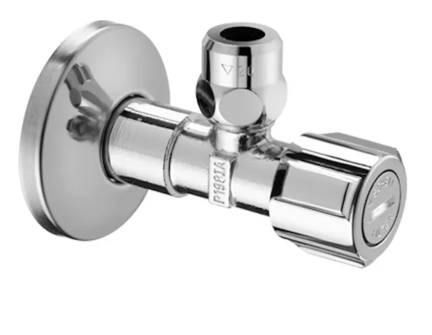 Eckventil mit Regulierfunktion COMFORT mit Filter, Filter (Maschenweite: 250 µm), COMFORT-Griff, Schubrosette Ø 54 mm, DN 15 G 1/2 AG mit ASAG easy, DN 10 G 3/8 AG, chrom