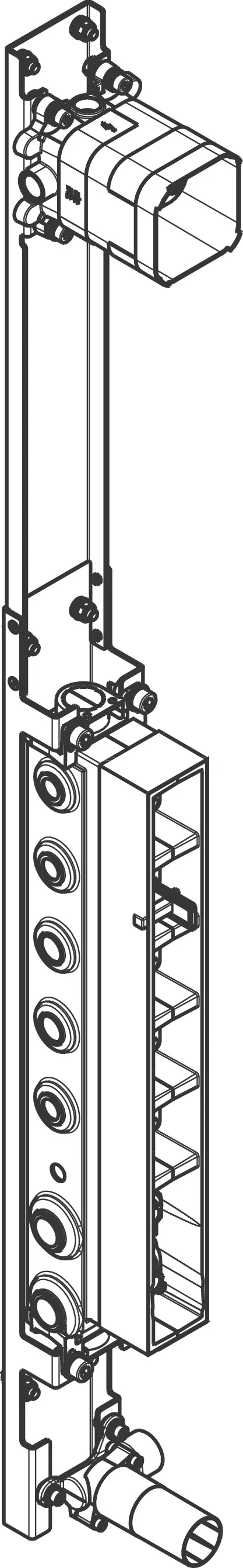 Hansgrohe AXOR ShowerComposition Grundkörper für Duschpaneel – Wandmontage, vertikale Montage, Einbautiefe 106–134 mm