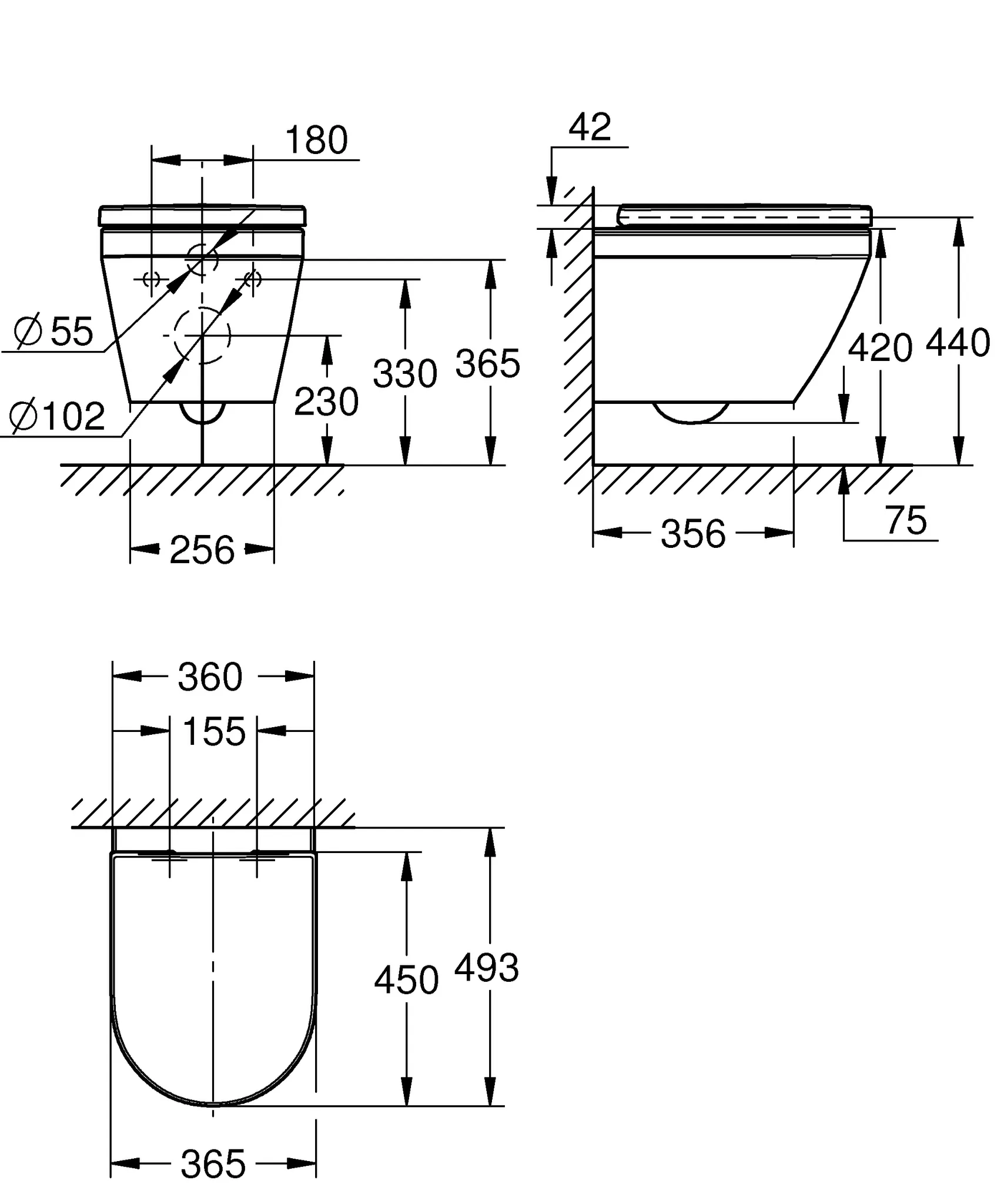 Wand-Tiefspül-WC kompakt Set Euro Keramik 102509, mit Wand-Tiefspül-WC kompakt (102 486 SH00), WC-Sitz mit Deckel Soft Close (102 501 SH00), alpinweiß Wand-Tiefspül-WC kompakt Set Euro Keramik 102509, mit Wand-Tiefspül-WC kompakt (102 486 SH00), WC-Sitz mit Deckel Soft Close (102 501 SH00), alpinweiß