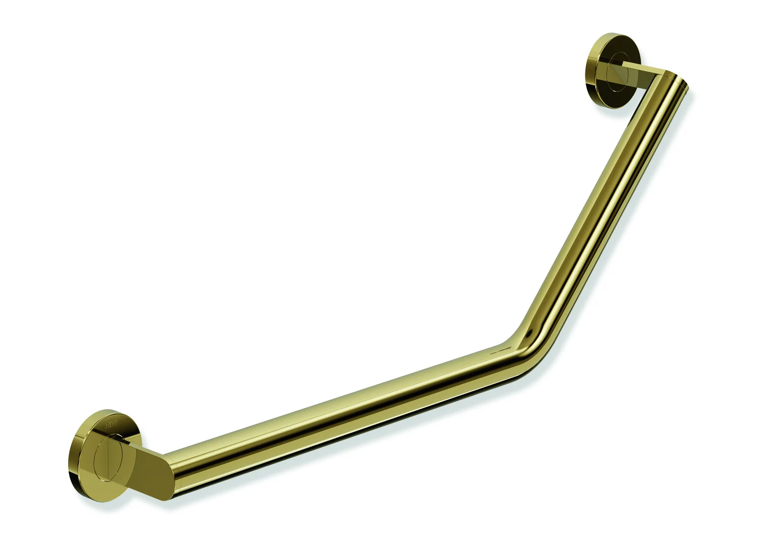 HEWI Winkelgriff System 900, Edelstahl PVD gold glänzend, Achsmaße 620 mm und 283 mm, Winkel 135°, Durchmesser 32 mm, links HEWI Winkelgriff System 900, Edelstahl PVD gold glänzend, Achsmaße 620 mm und 283 mm, Winkel 135°, Durchmesser 32 mm, links