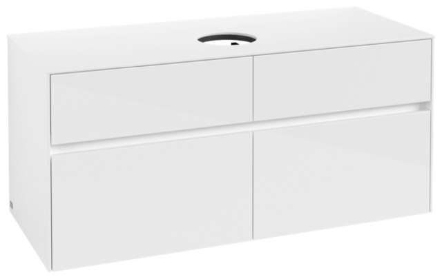 Villeroy & Boch Waschtischunterschrank „Collaro“ für Schrankwaschtisch 120 × 54,8 × 50 cm Waschbecken mittig in Glossy White, Sonderangebot,  Villeroy & Boch Waschtischunterschrank „Collaro“ für Schrankwaschtisch 120 × 54,8 × 50 cm Waschbecken mittig in Glossy White, Sonderangebot,