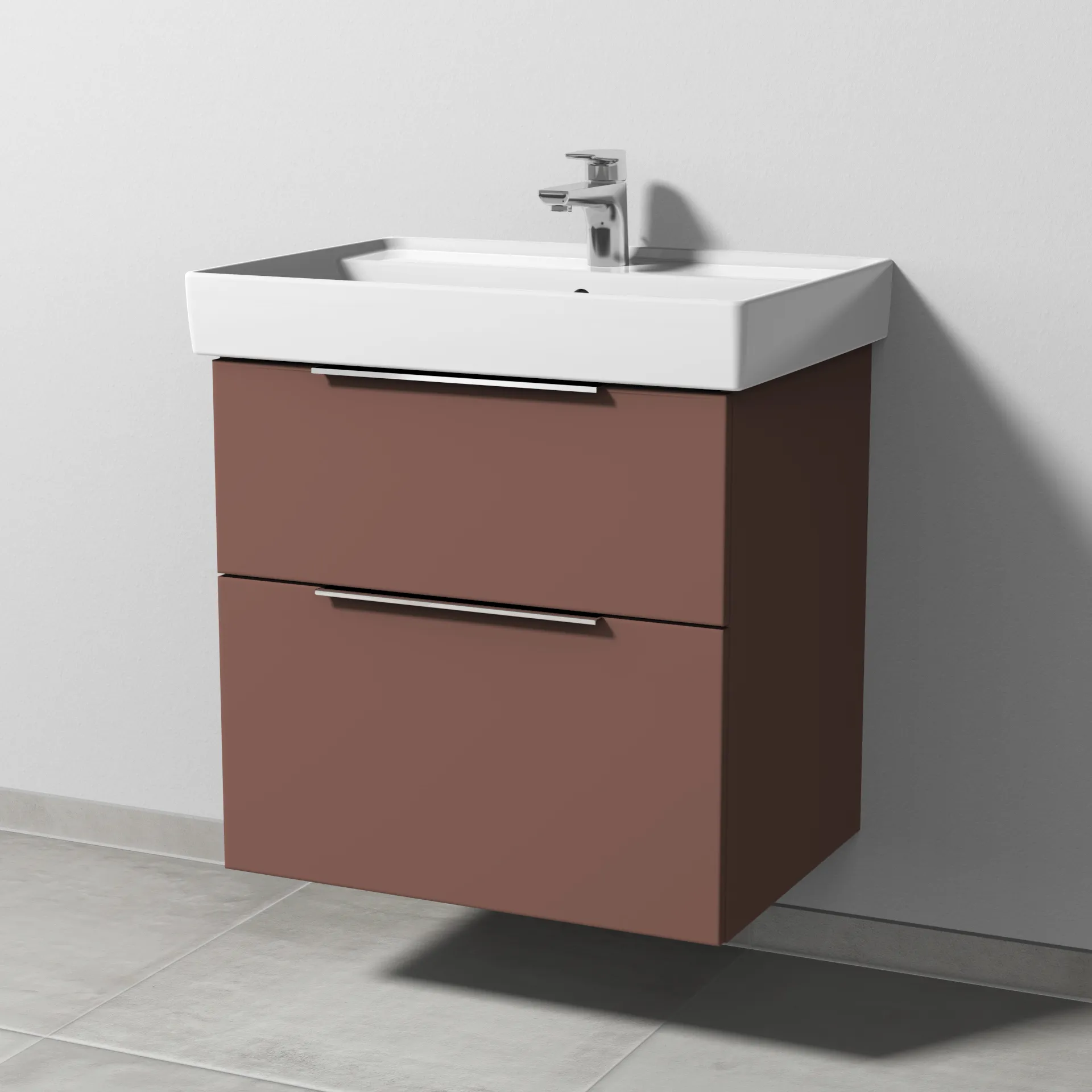 Sanipa Waschtischunterschrank „3way“ 600 × 588 × 447 mm in Wine-Red