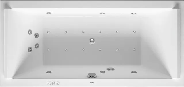 Duravit Whirlwanne „Starck“ rechteck 1900 × 900 mm, Mittelablauf mit Combi-System P, in Weiß Duravit Whirlwanne „Starck“ rechteck 1900 × 900 mm, Mittelablauf mit Combi-System P, in Weiß