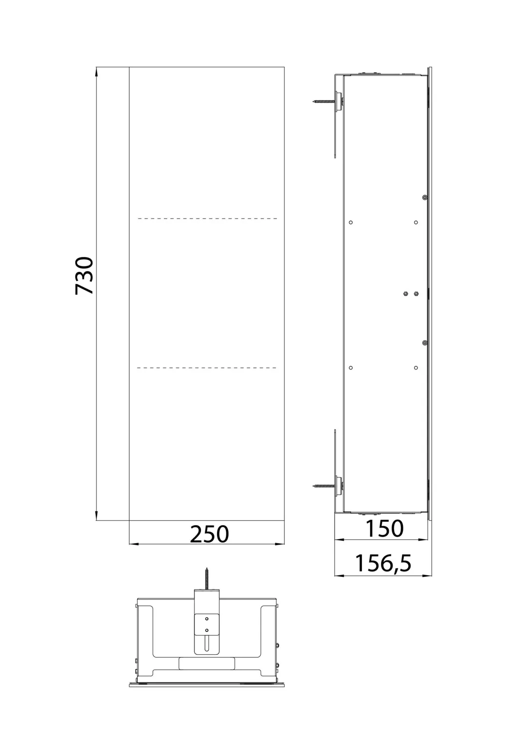 Schrankmodul asis pure mit Glasfront Türanschlag rechts, Unterputz, 730mm, schwarz Schrankmodul asis pure mit Glasfront Türanschlag rechts, Unterputz, 730mm, schwarz
