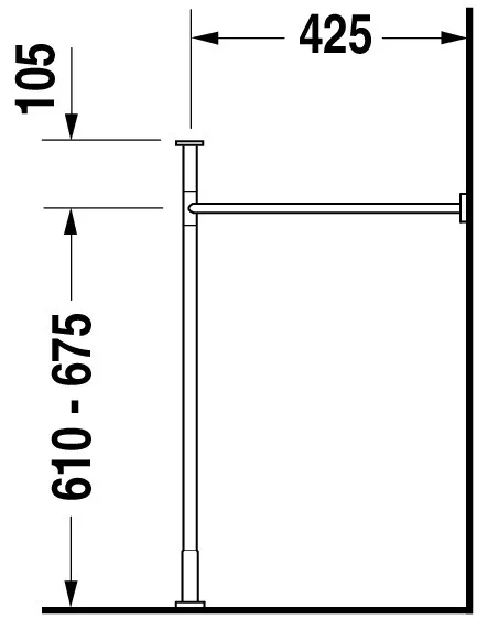 Duravit Metallkonsole Vero, Chrom Poliert, höhenverstellbar, 425x425x715-780 mm, Bodenstehend mit Wandbefestigung Duravit Metallkonsole Vero, Chrom Poliert, höhenverstellbar, 425x425x715-780 mm, Bodenstehend mit Wandbefestigung