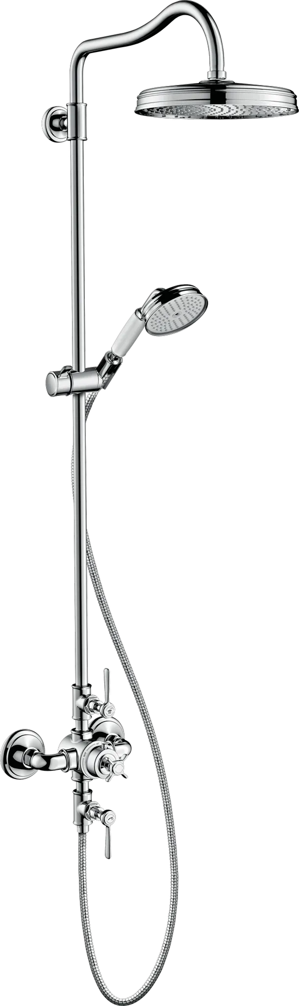 Showerpipe Axor Montreux chrom mit Thermostat und Hebelgriff Showerpipe Axor Montreux chrom mit Thermostat und Hebelgriff