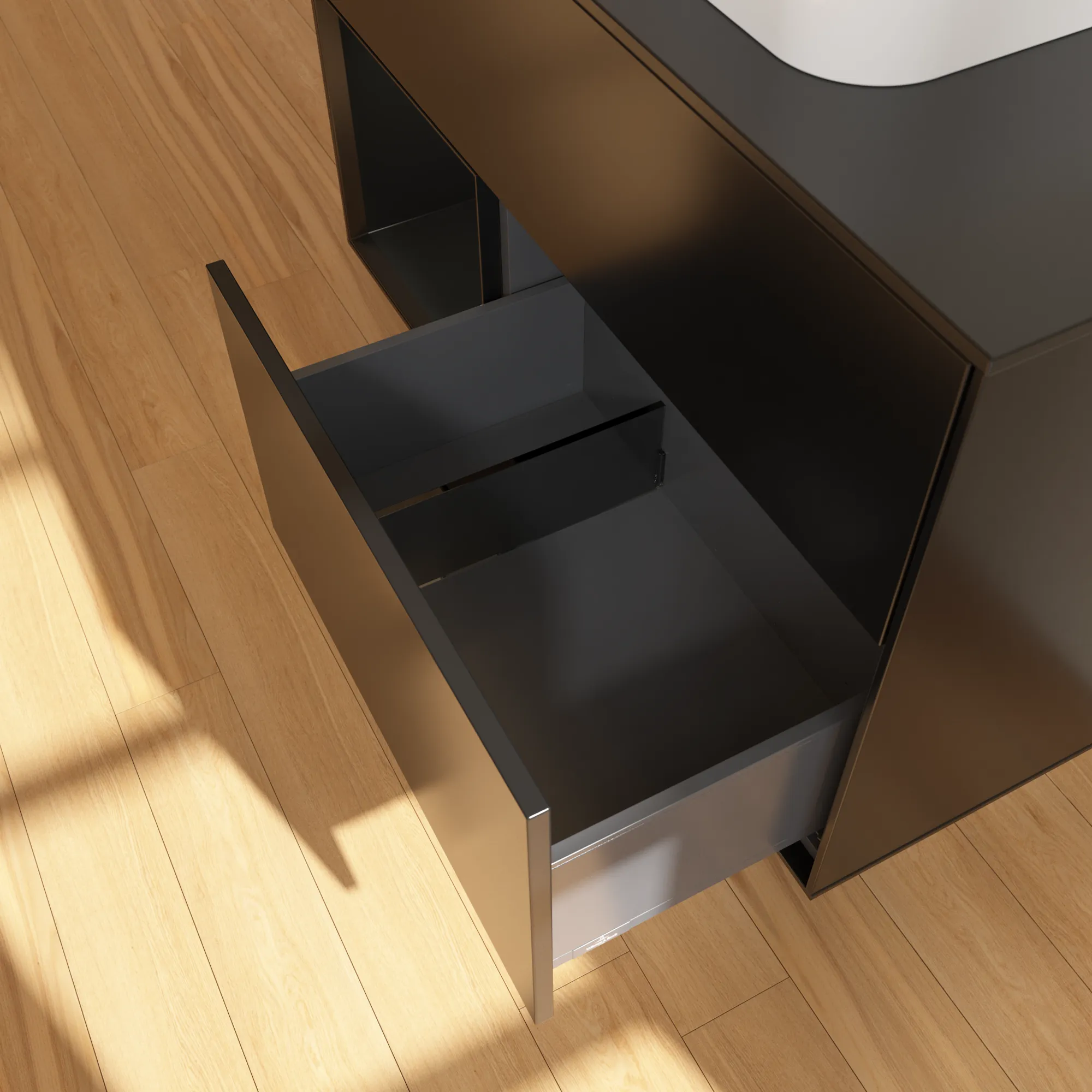 Villeroy & Boch Waschbeckenunterschrank Finion G36, 1000x603x501 mm, Black Matt Lacquer, mit Beleuchtung und SoftClosing Villeroy & Boch Waschbeckenunterschrank Finion G36, 1000x603x501 mm, Black Matt Lacquer, mit Beleuchtung und SoftClosing
