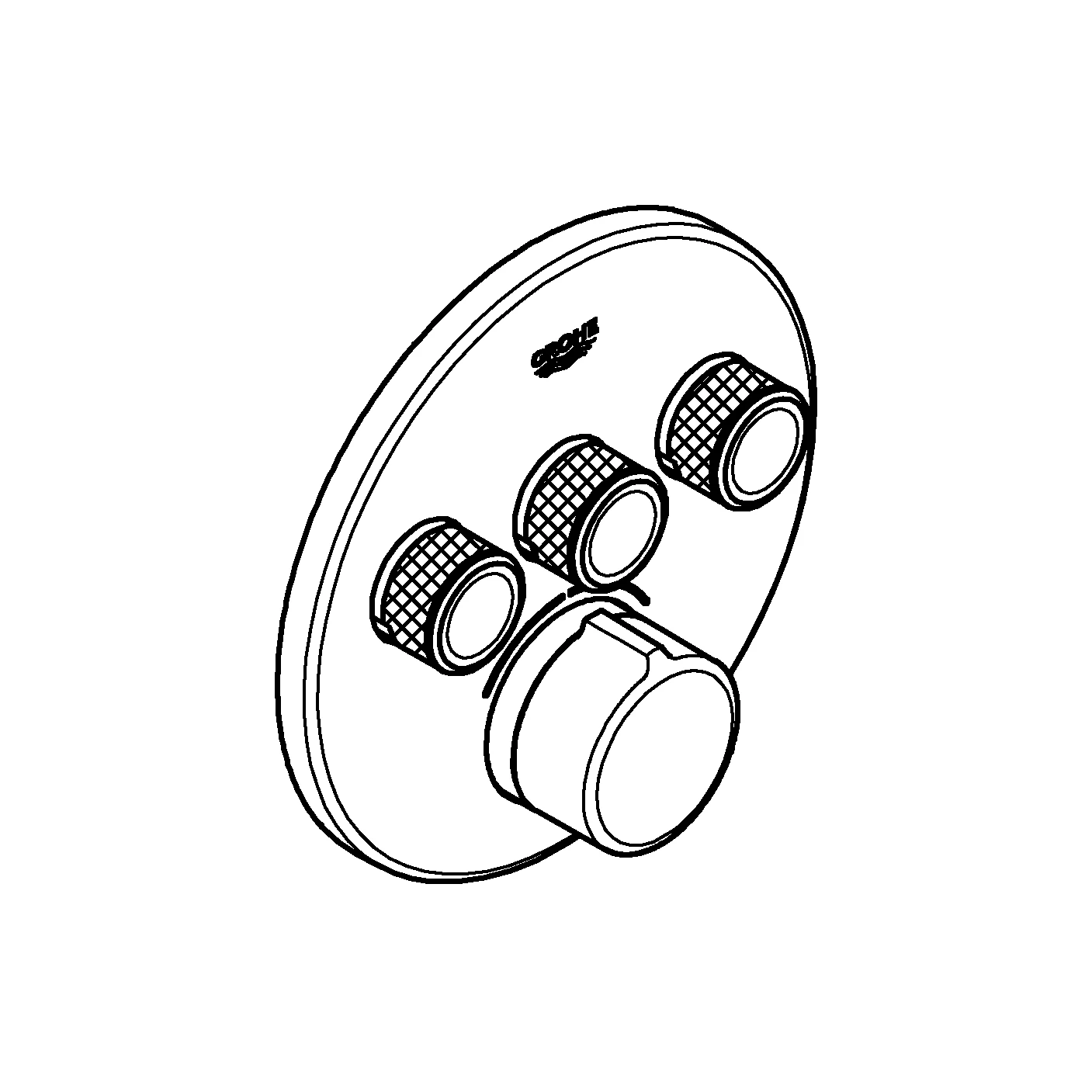 Unterputzmischer SmartControl 29146, mit 3 Absperrventilen, Fertigmontageset für Rapido SmartBox, Wandrosette rund, chrom