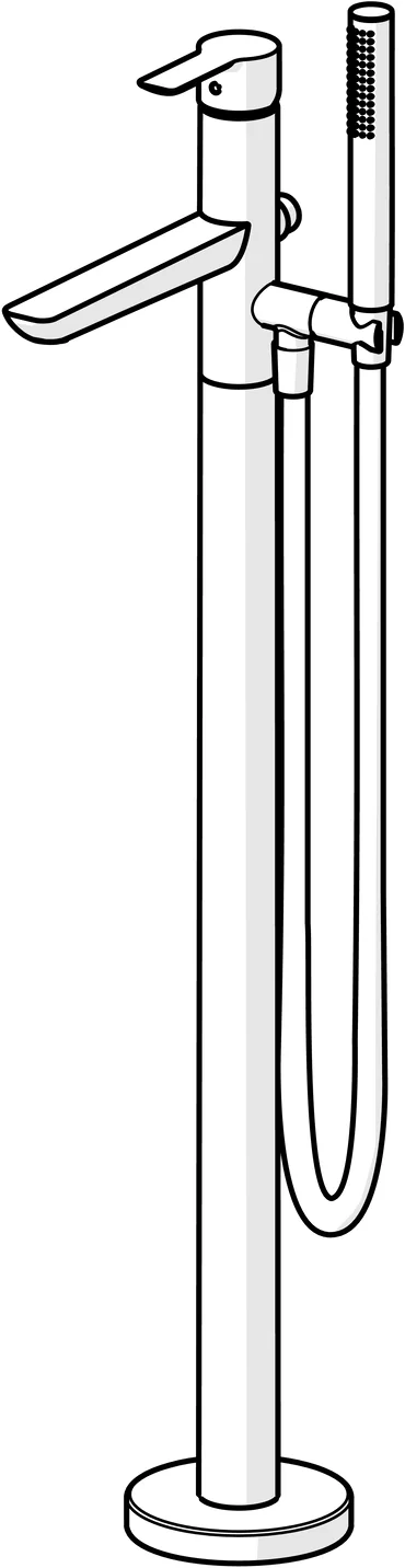 HansaLIGNA Einhebelmischer Badebatterie mit Standrohr 200 mm DN15 Chrom