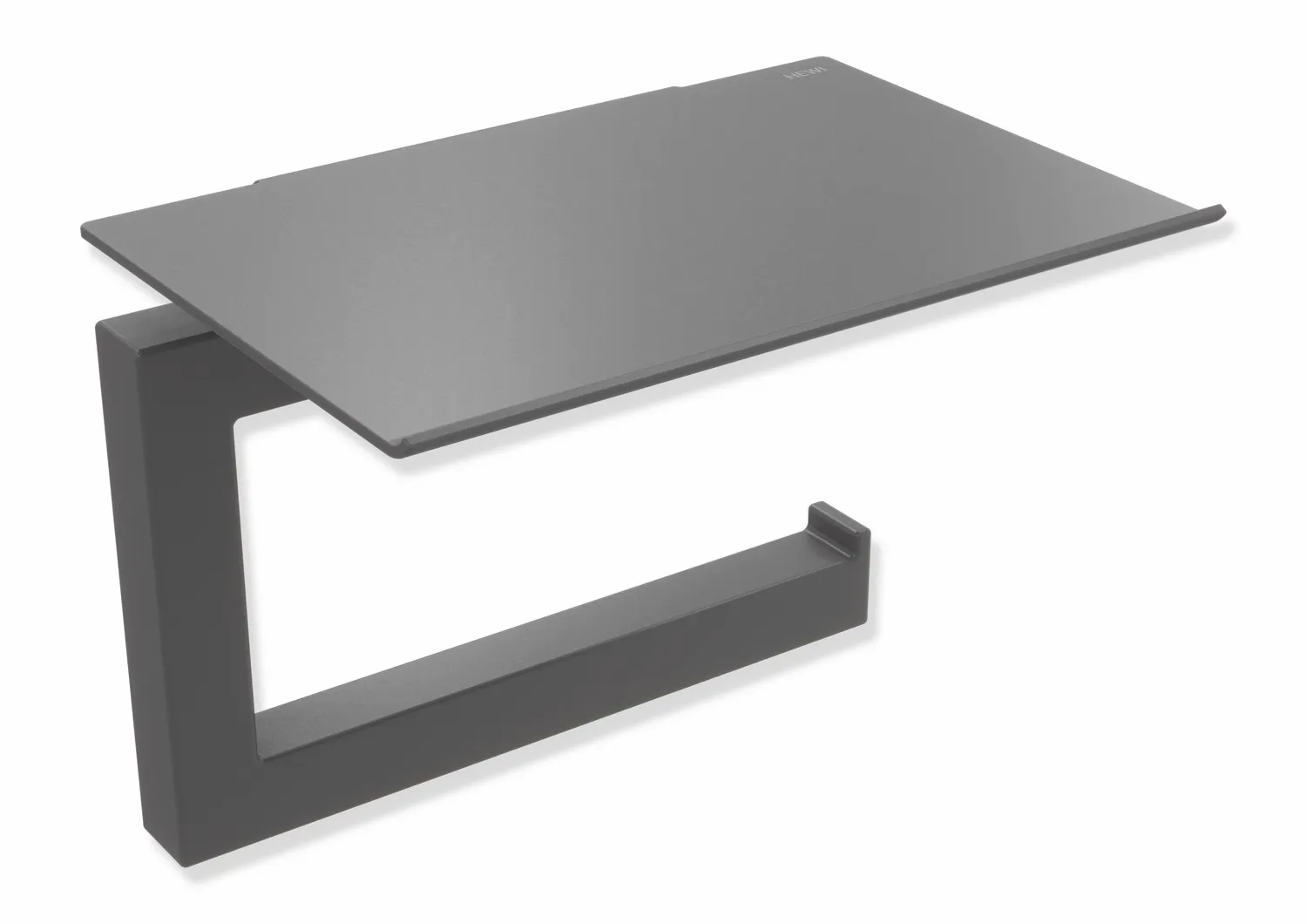 WC-Papierhalter mit Ablage, Edelstahl, pulverbeschichtet, Breite 140 mm, Höhe 106 mm, Tiefe 100 mm, in Farbe DC (Schwarz tiefmatt) WC-Papierhalter mit Ablage, Edelstahl, pulverbeschichtet, Breite 140 mm, Höhe 106 mm, Tiefe 100 mm, in Farbe DC (Schwarz tiefmatt)