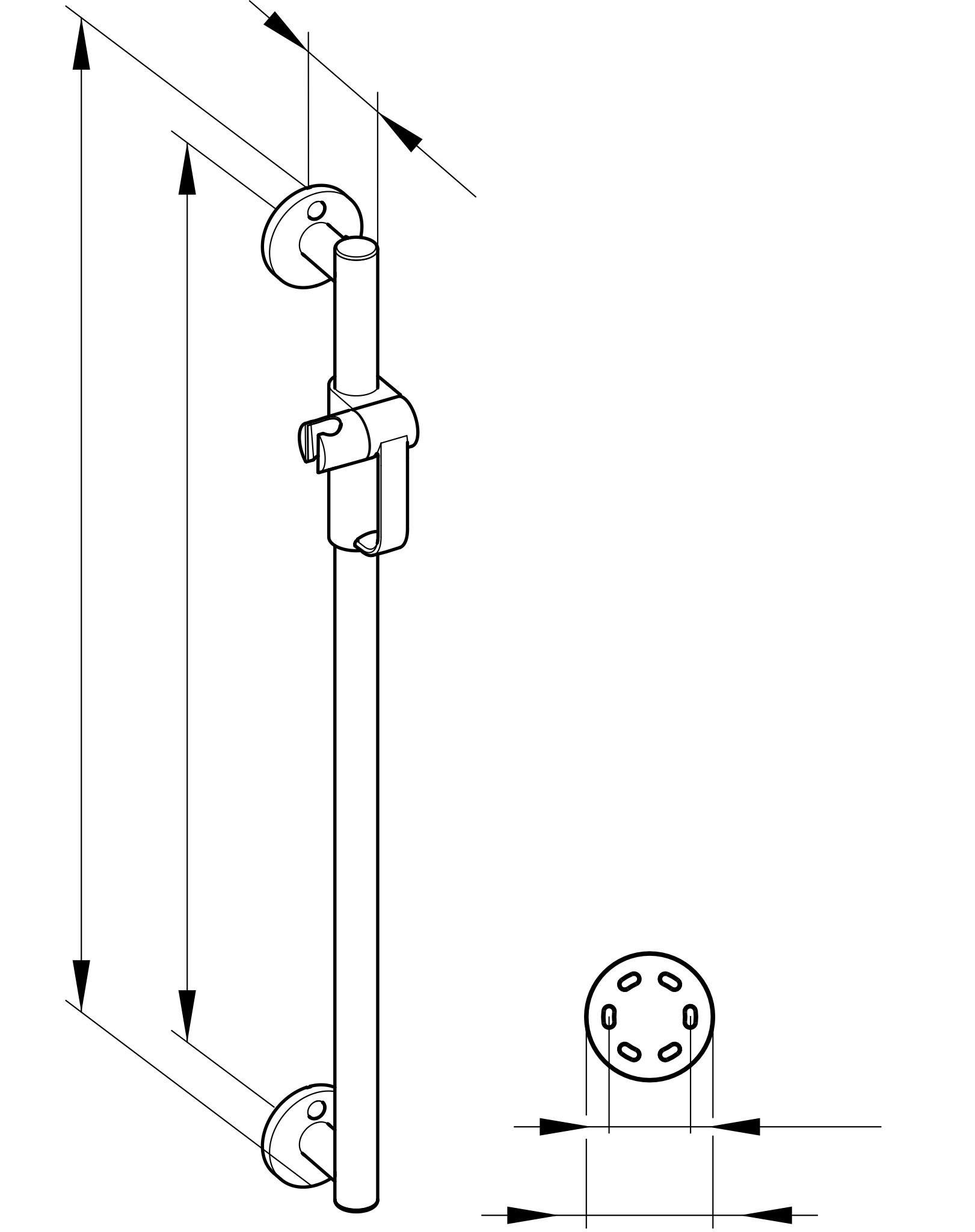 KEUCO Brause-/ Gleitstange mit Brauseschieber „Plan Care“ in Silber (eloxiert) KEUCO Brause-/ Gleitstange mit Brauseschieber „Plan Care“ in Silber (eloxiert)
