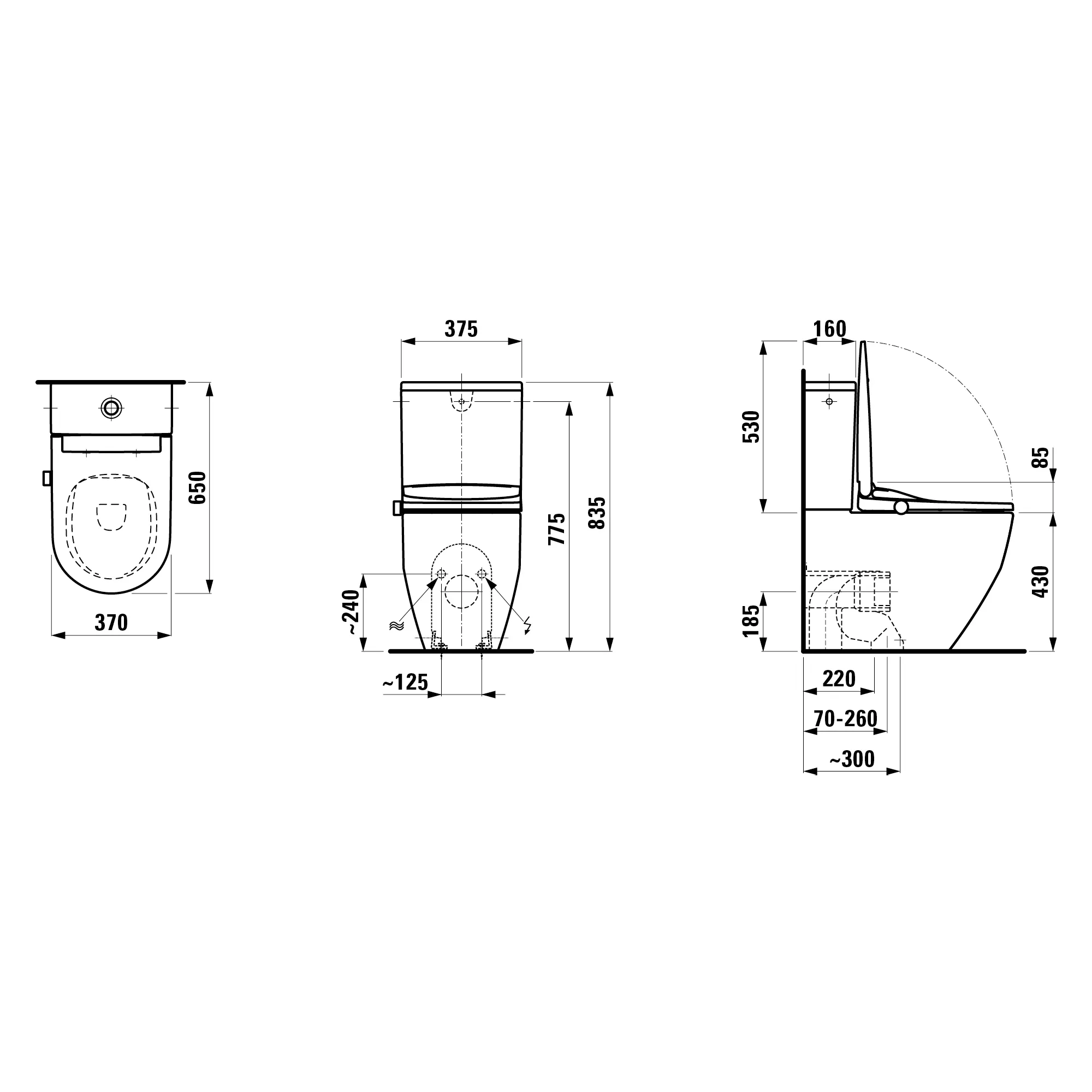 CLEANET PRO Spülrandlose Stand-WC-Kombination, Abgang waagrecht oder senkrecht Tiefspüler für 4,5/3l-Spülung mit Dusch-WC Aufsatz mit Fernbedeinung, Fön & Sitzheizung, weiß CLEANET PRO Spülrandlose Stand-WC-Kombination, Abgang waagrecht oder senkrecht Tiefspüler für 4,5/3l-Spülung mit Dusch-WC Aufsatz mit Fernbedeinung, Fön & Sitzheizung, weiß
