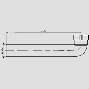 Ablaufbogen 90 Grad 32 × 250