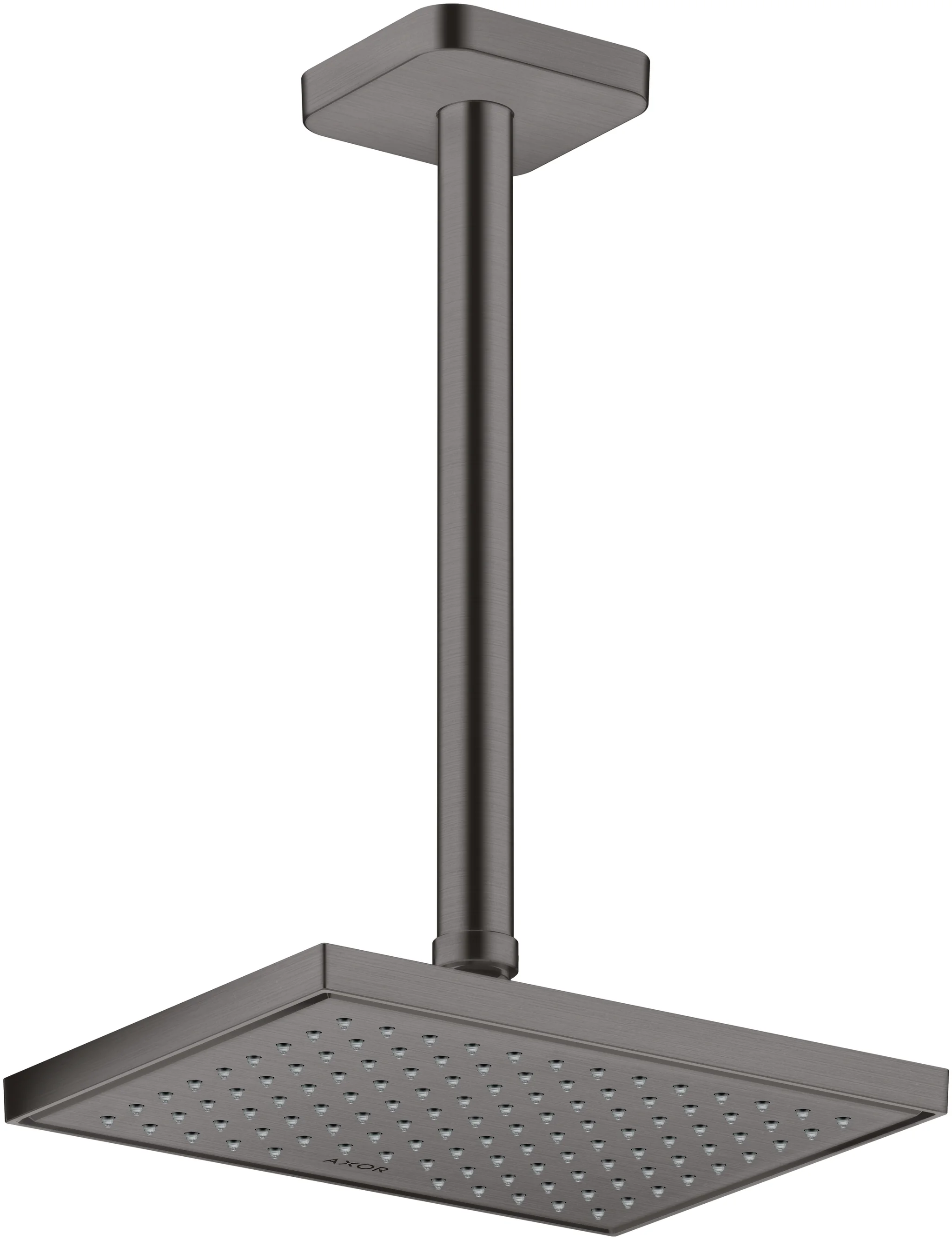 Hansgrohe AXOR ShowerSolutions Kopfbrause 1jet EcoSmart+ Brushed Black Chrome, 245 x 185 mm, winkelverstellbar, für Durchlauferhitzer geeignet