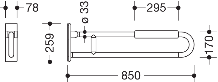 HEWI Stützklappgriff mobil „Serie 801“