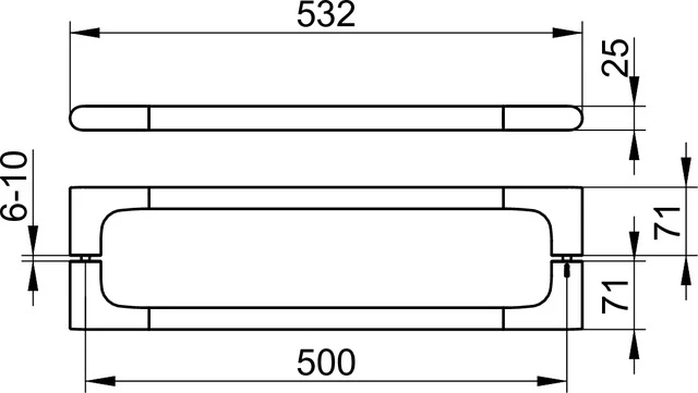 Edition 400 11508010503 Duschtürdoppelgriff 500 mm verchromt Edition 400 11508010503 Duschtürdoppelgriff 500 mm verchromt
