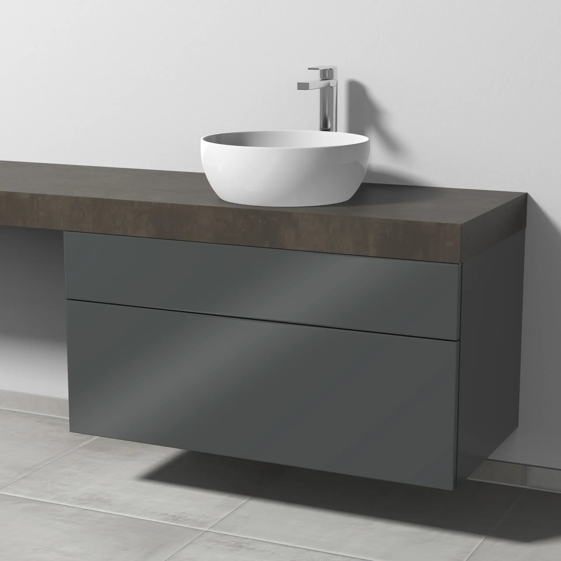 Sanipa Waschtischunterschrank „2morrow“ 1000 × 510 × 520 mm in Anthrazit (glanz) Sanipa Waschtischunterschrank „2morrow“ 1000 × 510 × 520 mm in Anthrazit (glanz)